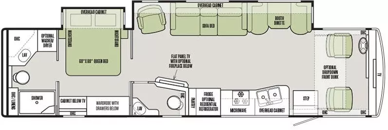 37' 2020 Tiffin Allegro Open Road 36LA w/2 Slides Floorplan