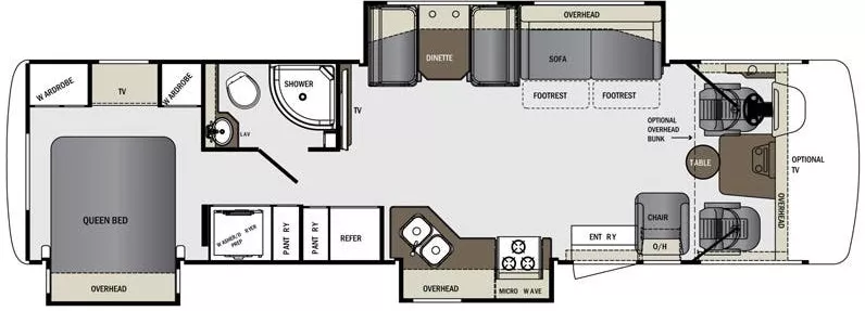 34' 2016 Forest River Georgetown 328TS w/3 Slides Floorplan