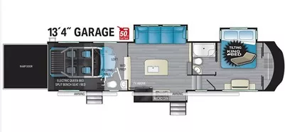 39' 2022 Heartland Cyclone 3413 w/2 Slides - Toy Hauler Floorplan