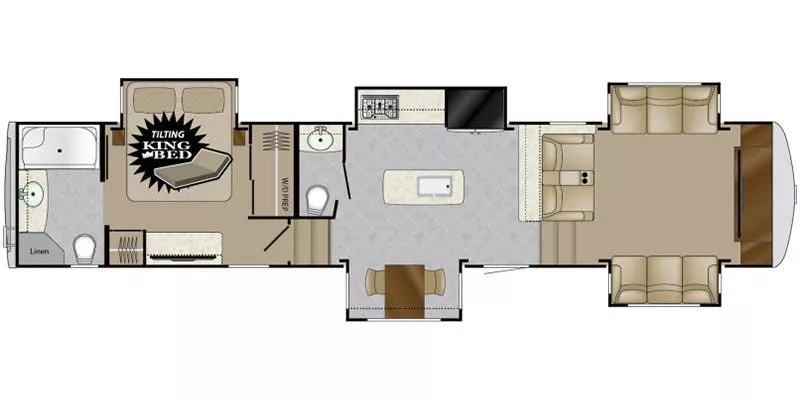 42' 2019 Heartland Landmark 365 LAFAYETTE w/5 Slides Floorplan