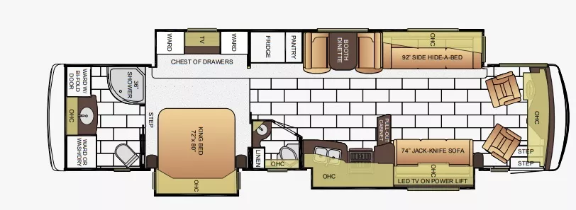 40' 2016 Newmar Ventana 4037 400hp Cummins w/3 Slides Floorplan