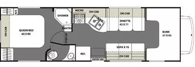 30' 2014 Coachmen Freelander 28QB Floorplan