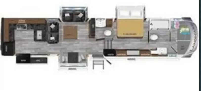 43' 2022 Heartland Landmark CHESAPEAKE w/4 Slides Floorplan