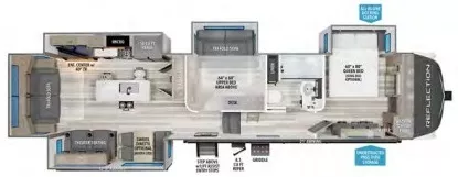 43' 2024 Grand Design Reflection 367BHS w/4 Slides - Bunk House Floorplan