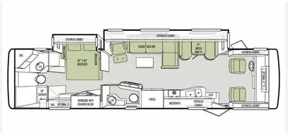 36' 2014 Tiffin Allegro 36LA FORD w/2 Slides Floorplan