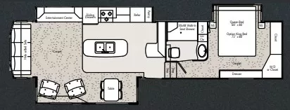 37' 2014 Peterson Industries Excel Winslow 37IKE w/3 Slides Floorplan