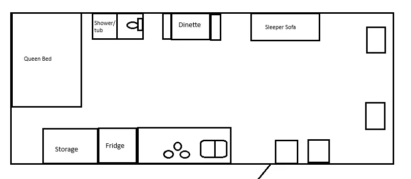 35' 2001 Georgie Boy Pursuit 3205FS w/Slide Floorplan