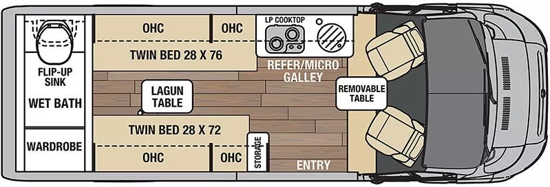 21' 2021 Coachmen Nova 20RB RAM Floorplan