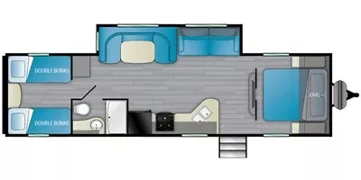 33' 2021 Heartland Trail Runner 30USBH w/Slide - Bunk House Floorplan