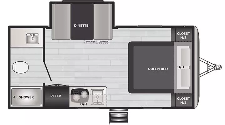 22' 2022 Keystone Springdale Mini 1790 FQ w/Slide Floorplan