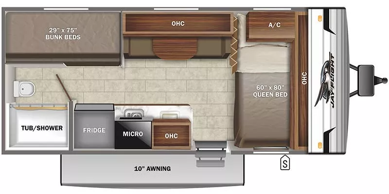 22' 2022 Jayco Jay Flight Stx 174BH - Bunk House Floorplan