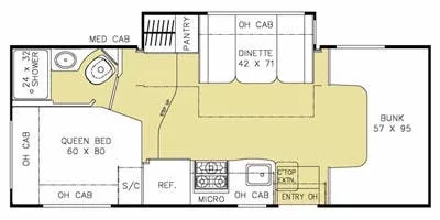 25' 2013 Coachmen Freelander 22QB w/Slide Floorplan