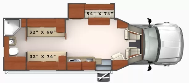 27' 2018 Phoenix USA Phoenix Cruiser 2551 SLIDE w/Slide Floorplan
