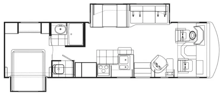 35' 2004 Damon Daybreak 3295 w/2 Slides Floorplan