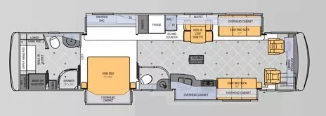 42' 2012 Newmar Ventana 4346 380hp Cummins w/3 Slides Floorplan