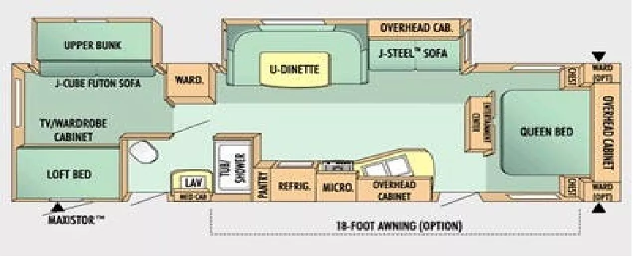 32' 2009 Jayco Jay Flight 32BHDS w/2 Slides - Bunk House Floorplan