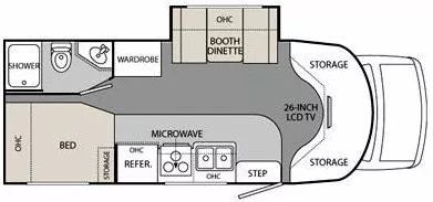 25' 2011 Holiday Rambler Augusta ASSUME 25PCS w/Slide Floorplan