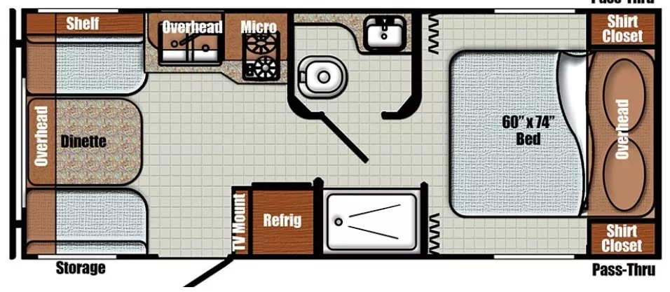19' 2019 Gulf Stream Vintage Friendship 19ERD Floorplan