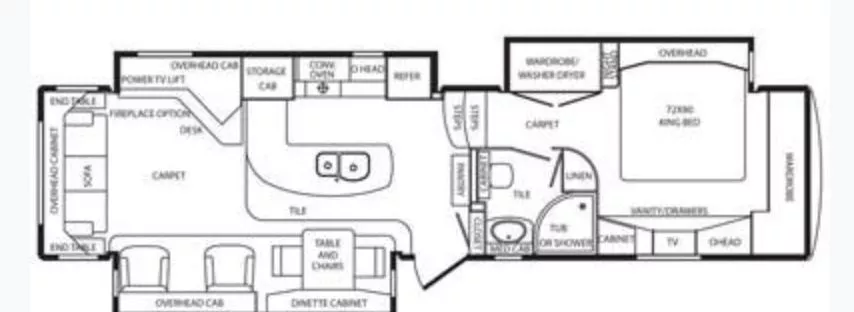 38' 2014 Drv Mobile Suites 38TKSB3 w/3 Slides Floorplan