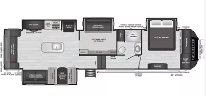 40' 2022 Keystone Sprinter Limited 3590LFT w/4 Slides - Bunk House Floorplan