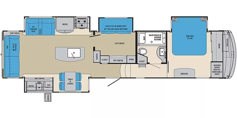 42' 2021 Palomino Columbus Compass 378MBC w/4 Slides - Bunk House Floorplan