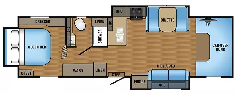 32' 2017 Jayco Greyhawk 29ME w/2 Slides Floorplan