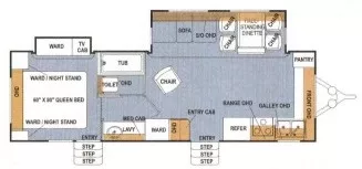 29' 2005 Northwood Arctic Fox 29V w/2 Slides Floorplan