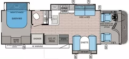 32' 2016 Jayco Precept 31UL w/3 Slides Floorplan