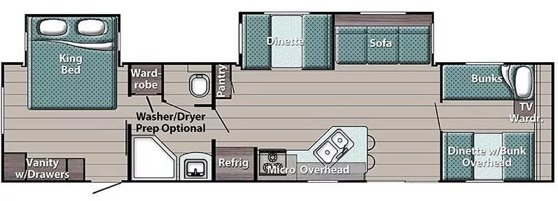 40' 2024 Gulf Stream Kingsport Supreme 36FRSG w/2 Slides - Bunk House Floorplan