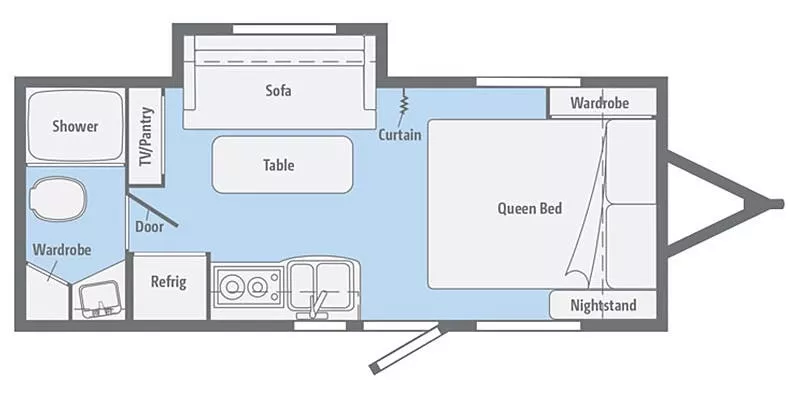 21' 2018 Winnebago Micro Minnie 2106FBS w/Slide Floorplan