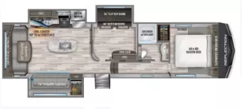36' 2022 Grand Design Reflection 31MB w/3 Slides - Bunk House Floorplan