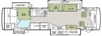 36' 2012 Tiffin Phaeton 36QSH 380hp Cummins w/4 Slides Floorplan