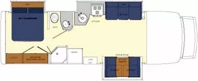 31' 2009 Gulf Stream Conquest B-Touring Gx2 5291 w/3 Slides Floorplan