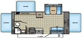 25' 2017 Jayco Jay Feather X23F w/Slide Floorplan