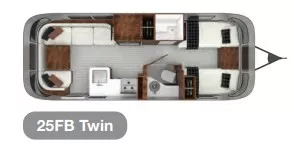 25' 2020 Airstream Globetrotter 25FB TWIN Floorplan