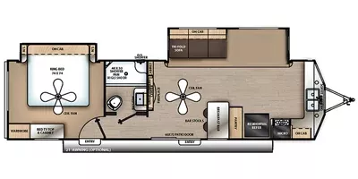 35' 2020 Forest River Catalina Destination 33FKDS w/2 Slides Floorplan