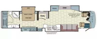 44' 2015 Entegra Coach Aspire Series 44B 450hp Cummins w/4 Slides Floorplan