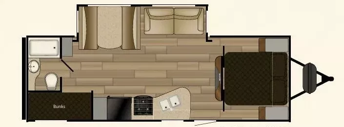 28' 2011 Cruiser RV Shadow Cruiser 260BH w/Slide - Bunk House Floorplan
