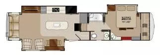 41' 2016 Heartland Landmark 365 ASHLAND w/3 Slides Floorplan