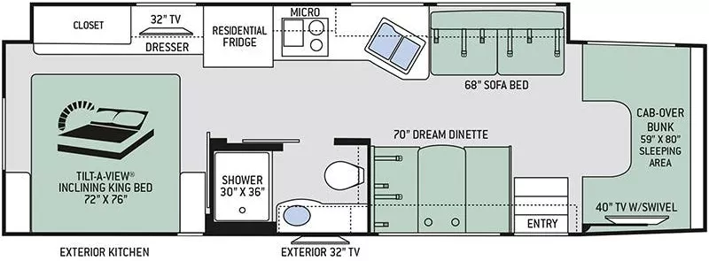 35' 2021 Thor SV34 w/Slide Floorplan