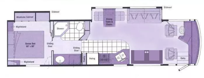 36' 2001 Itasca Horizon Series 36CD 330hp Caterpillar w/2 Slides Floorplan