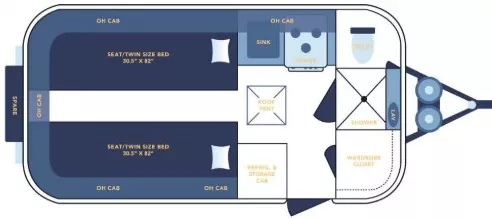 17' 2015 Casita 17 INDEP DLX Floorplan