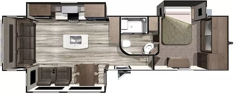 37' 2019 Highland RV Open Range 323RLS w/3 Slides Floorplan