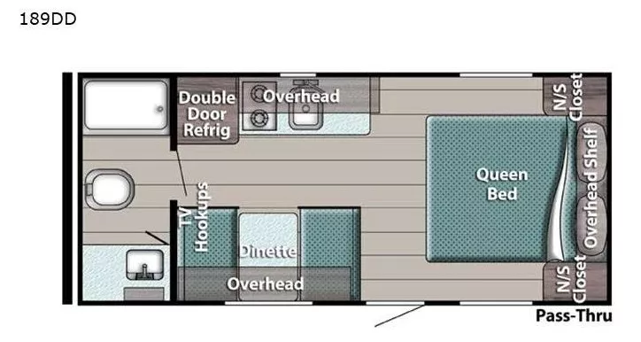 20' 2021 Gulf Stream Ameri-Lite 189DD Floorplan