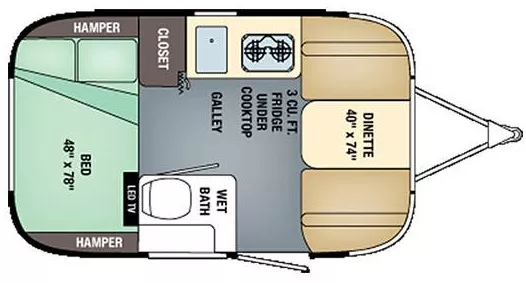 16' 2017 Airstream Sport 16 Floorplan