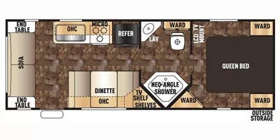 28' 2016 Forest River Grey Wolf 25RL Floorplan