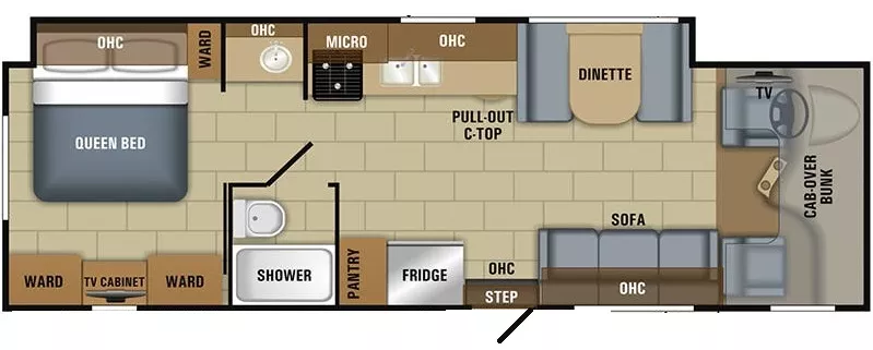 32' 2018 Jayco Greyhawk 30XP w/Slide Floorplan