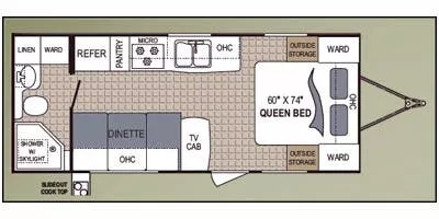 24' 2010 Dutchmen Aerolite 19FL Floorplan