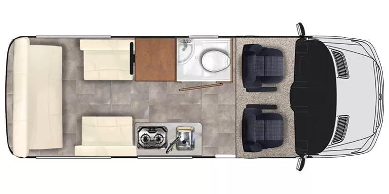 20' 2019 Pleasure-Way Ascent TS Floorplan