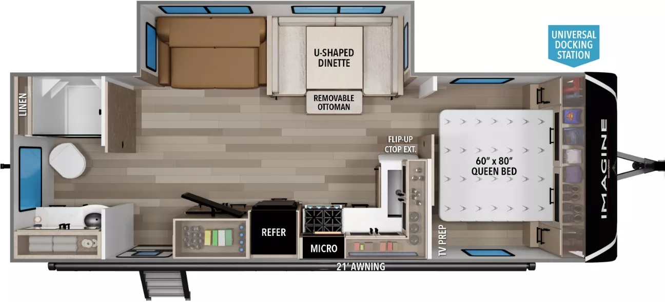 29' 2021 Grand Design Imagine 2600RB w/Slide Floorplan